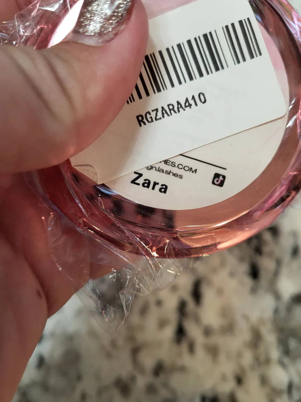 Zara Pink Glitter Round Lash Case with False Lashes